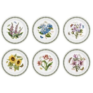 Portmeirion Botanic Garden Dinner Plates, Set of 6 - Assorted Floral Motif, Chip Resistant, Fine Earthenware, Microwave, Dishwasher & Oven Safe - 1 of 4