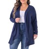 Agnes Orinda Women's Plus Size Long Sleeve Open Front Lightweight High Low Hem Draped Cover Cardigan - 2 of 4