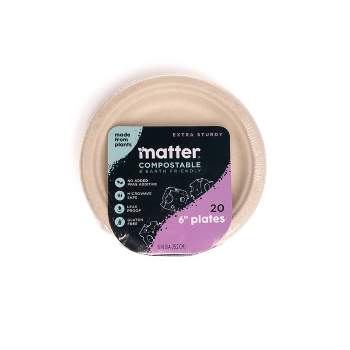 Matter Compostable Fiber Dessert Plates - 6" - 20ct
