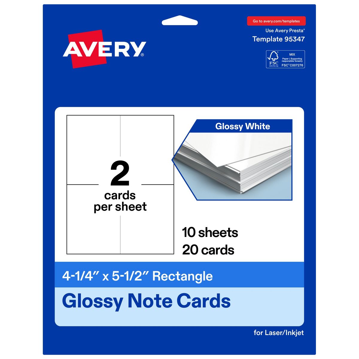 Avery Glossy White Note Cards, 4-1/4" x 5-1/2" Rectangle - thumbnail 10