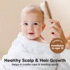 Baby Hair Brush and Comb Set, Oval Wooden Baby Brush Set for Newborns, Infant, Toddler Grooming Kit - 3 of 4