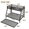 NicBex Twin/Full Bunk Bed with Trundle,Metal Bunkbeds with Ladder&Guardrail,Space-Saving Bunk Bed Platform for Teens&Adults,350/500lbs Max,Black - 3 of 4