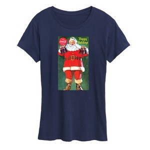 Women's - Coca-Cola - Vintage Santa With Coca Cola Bottles Short Sleeve Graphic T-Shirt - 1 of 4