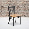 Emma and Oliver 2 Pack "X" Back Metal Restaurant Chair - 2 of 4