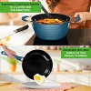 NutriChef 11-Piece Non-Stick Kitchen Cookware Set - Elegant Diamond Pattern, Ceramic Coated Pots & Pans (Blue) - 4 of 4