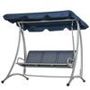 Resenkos 3-Seat Swing Chair, Patio Glider With Adjustable Canopy, Breathable Seat, Steel Frame, Garden, - 2 of 4