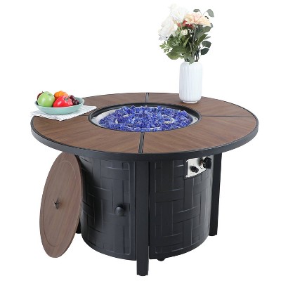 40" Outdoor Round Gas Fire Pit Table - Captiva Designs