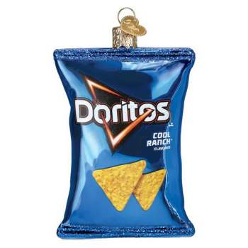 Old World Christmas Cool Ranch Doritos Chip Bag  -  One Glass Ornament 3.00 Inches -  Ornament Snack Food Tortilla  -  32560  -  Glass  -  Blue