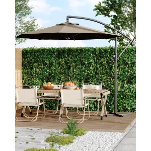 Garvee 10FT Cantilever Umbrella with Cross Base,Outdoor Umbrellas for Patio with Infinite Tilt and Crank Lift, Fade Resistant Canopy Beige - 1 of 4