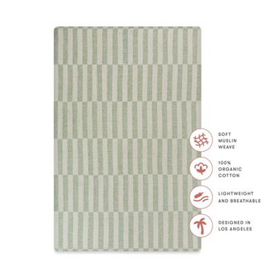 Organic Cotton Moss Stripe Mini Crib Sheet