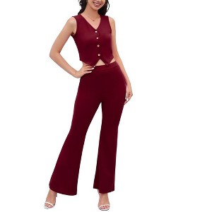 Whizmax 2 Pieces Casual Outfits For Women V Neck Sleeveless