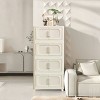 SEVOBAL Utility Storage Cabinets 4-Tier Versatile Folding Collapsible Organizer with Wheels, Magnetic Doors for Home, Dorm, Beige, - 2 of 4