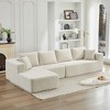 137.8" Corduroy Upholstery L-Shaped Cloud Modular Sectional Sofa with Left Chaise and Pillows, All-Foam Compression Design - 4 of 4