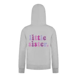 Everyday Kids Little Sister Girls Zip Up Hoodie – Cute Pastel Sibling Sweatshirt - 1 of 4