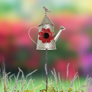 The Lakeside Collection Metal Birdhouse Garden Stakes - 1 of 4