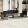 vidaXL 9 Piece Patio Sofa Set with Cushions - Gray Poly Rattan - 2 of 4