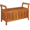Patio Storage Bench with Cushion 49.6" Solid Wood Acacia - 3 of 4