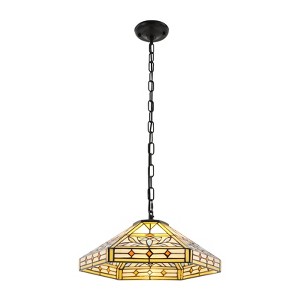 YIYIBYUS 2-light Tiffany Style Pendant Light Adjustable Height for Kitchen Island Dining Room - 1 of 4