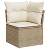 vidaXL 7 Piece Patio Sofa Set with Cushions - Beige and Cream Poly Rattan - 4 of 4
