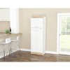 4 Doors Kitchen Storage Cabinet White/Oak - Inval: Modern Pantry with Adjustable Shelves - image 2 of 4