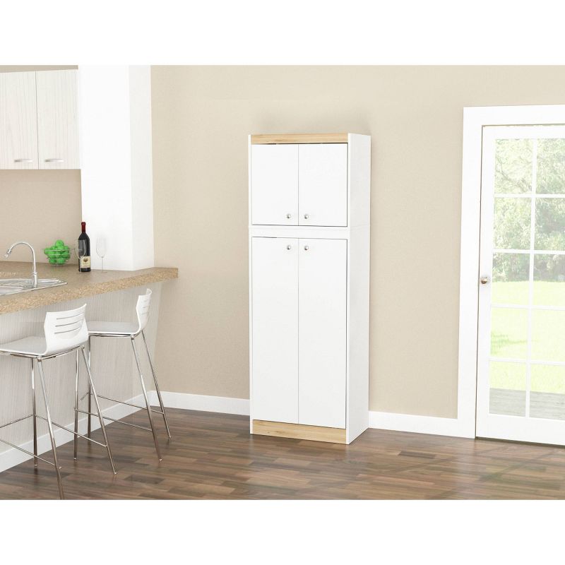 4 Doors Kitchen Storage Cabinet White/Oak - Inval, 2 of 10