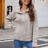 Clearlove Pullover Sweaters for Women Loose Quarter Zip Sweater Turtleneck Long Sleeve Cable Knit Winter Clothes - 3 of 4