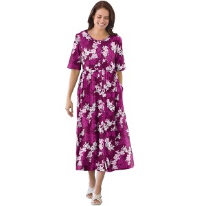 Woman Within Plus Size Petite Button-Front Essential Dress - 1 of 4