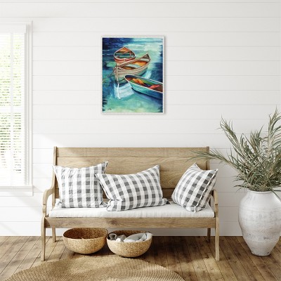 Beaded Perimeter Nautical Rowboats Canvas Wall Art