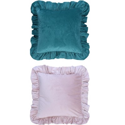 REGALWOVEN 2 Pcs Scalloped Trim Outdoor Throw Pillow Covers for Sofa Living Room Home Decor