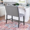 Powell Set of 2 Barnes Upholstered Counter Bench Black/Gray - 3 of 4