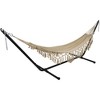 Northlight 31" x 78" Cotton Hammock with Lattice Pattern Tassels - Brown - image 3 of 4