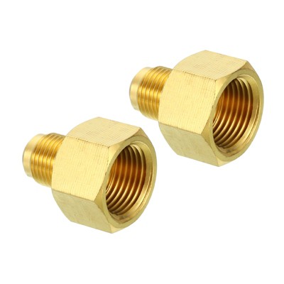 Unique Bargains Fit Air Gas Line Refrigeration Brass SAE 45 Degree Flare Plumbing Connectors