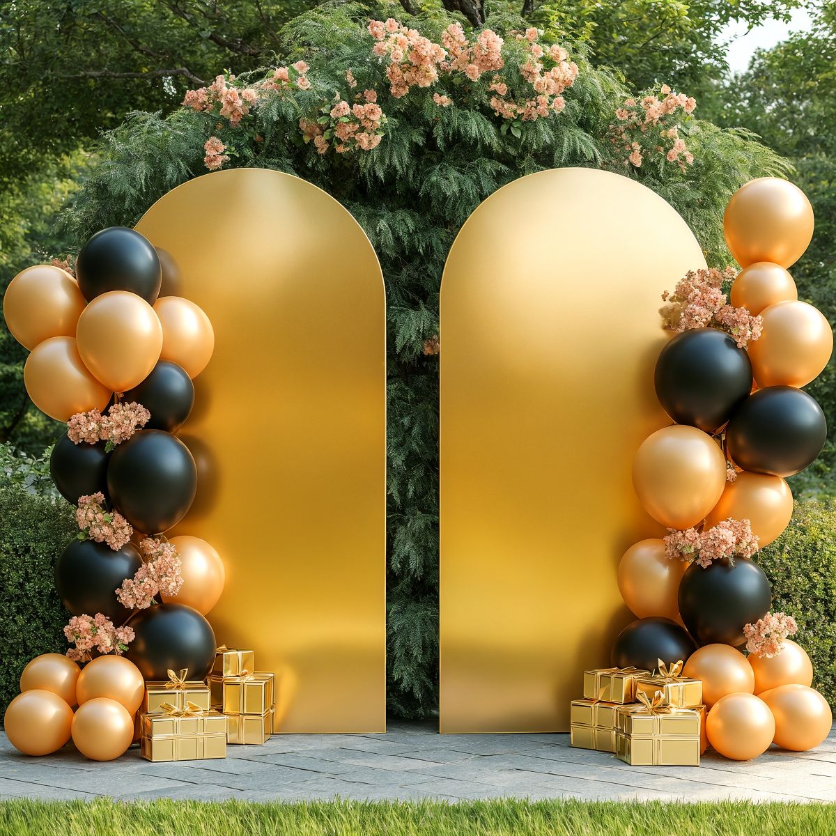 Arch Backdrop Cover 6ft Stretchy Backdrop Gradient Color Undersea Arched Stand Covers for Birthday Wedding Birthday Party Decoration, Multicolored - thumbnail 3