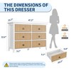 6 Drawer Dresser for Bedroom - Wooden Long Dresser Chest with Large Drawer, Waveform Fluted Panel & Anti-Tipping Design, Antique Profile Cabinet - 2 of 4