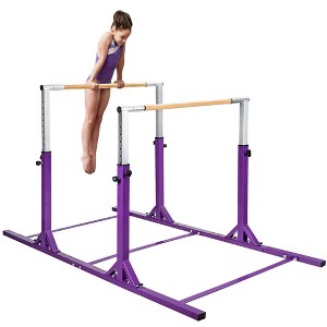 Costway Kids Double Horizontal Bars Gym Home Adjustable - 1 of 4