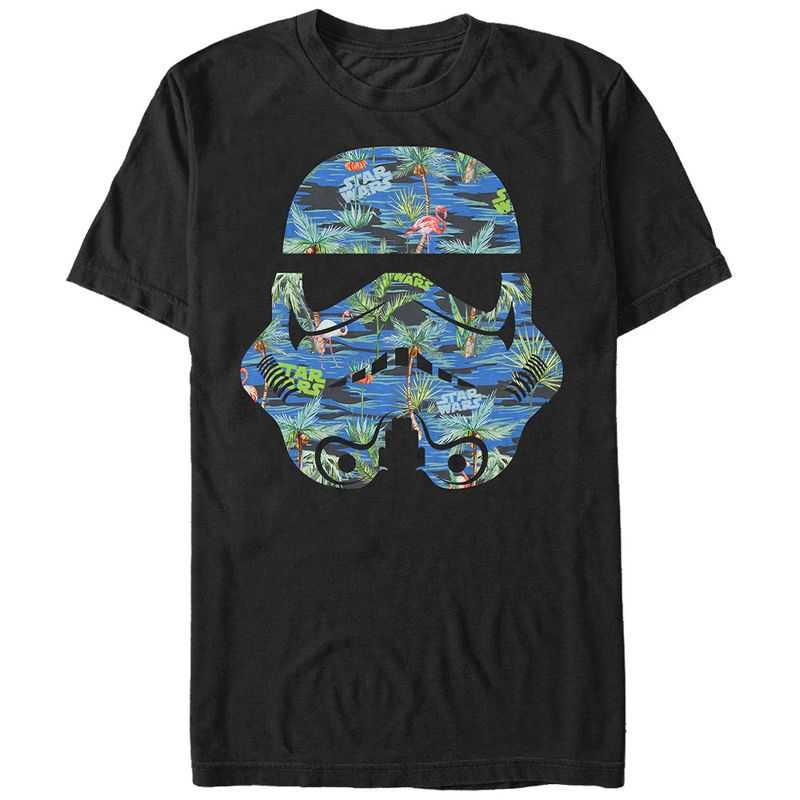Men's Star Wars Stormtrooper Helmet Flamingo Print T-Shirt, 1 of 5