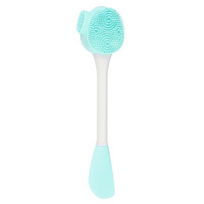 Unique Bargains Silicone Face Mask Brushes Face Mask Applicator Brushes Soft Silicone Brushes Pink Blue 2 Pcs