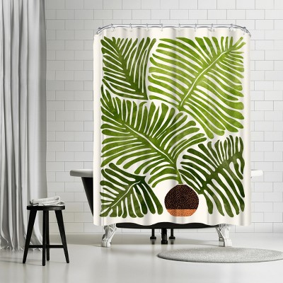 Americanflat Modern Fern by Modern Tropical 71" x 74" Shower Curtain