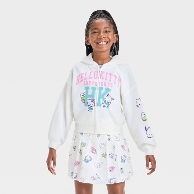 Girls' Hello Kitty & Friends Cream Zip-up Hooded Sweatshirt - 0ff-White