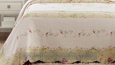 Ivory Cotton Reversible King Bedspread Set