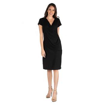 24seven Comfort Apparel Womens Short Sleeve Knee Length Dress