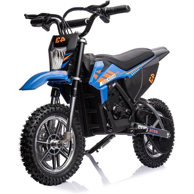 36V Teens Electric Dirt Bike, 15.5MPH Off-Road Motorcycle w/350W Brushless Motor, Disc Brake, LED Light, Leather Seat