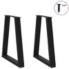 vidaXL Coffee Table Legs V-Shape - Black Steel Table Furniture Legs - Living Room, Dining Room - Adjustable Height 60x72-73 cm - 3 of 4
