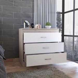 CAVINAS 3 Drawers Dresser for Bedroom, Modern  Drawers with Black Metal Handle for Kids Room,Living Room,Entry and Hallway,Black/White - 1 of 4