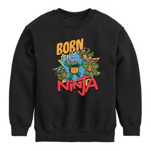 Boys' - Teenage Mutant Ninja Turtles Mutant Mayhem - Born To Be A Ninja Graphic Long Sleeve Fleece Sweatshirt - 1 of 3