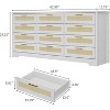 2 Drawer Dresser, Modern Rattan Chest of Drawers, Wood Storage Organizer with Rattan Panel Drawers and Handles, for Nursery, Entryway, Living Room - 3 of 4