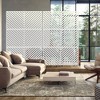 Dovelina Metal Outdoor Privacy Screen Freestanding Garden Privacy Screen - 72"x47", White, Parallel Lines - 2 of 4