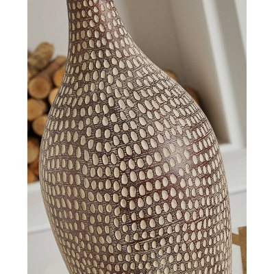Gray and Brown 26.5" Polyresin Table Lamp Set with Drum Shade