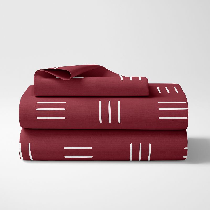 Sweet Jojo Designs Gender Neutral Unisex Kids Twin Sheet Set Boho Hatch Red and White 3pc, 3 of 7