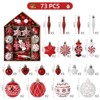 73pcs Christmas Tree Balls Ornaments, Shatterproof Baubles for Xmas Trees, Hanging Holiday Balls Wreath Ornament for Christmas Tree Decoration, Red - 4 of 4